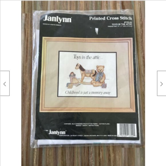 Janlynn Printed Cross Stitch Embroidery Kit #133-02 Toys in the Attic 1992 - Picture 1 of 3